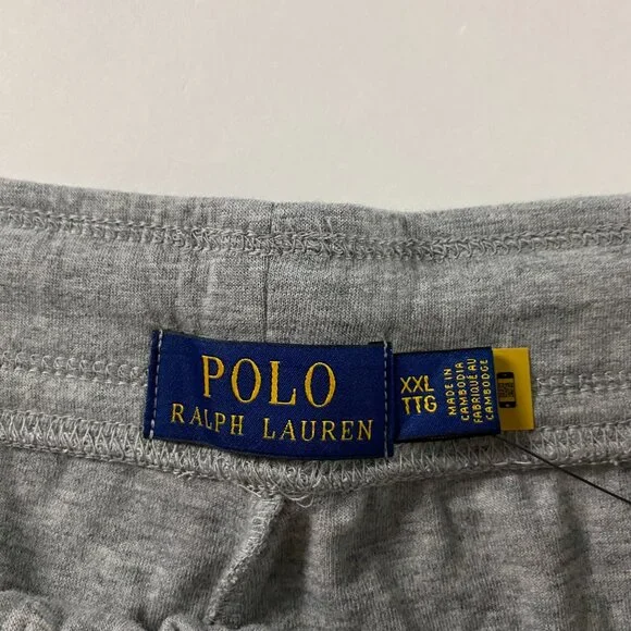 Polo Ralph Lauren Shorts Mens XXL Gray Sweat Athletic Zip Pocket Terry Drawsting - Picture 9 of 14